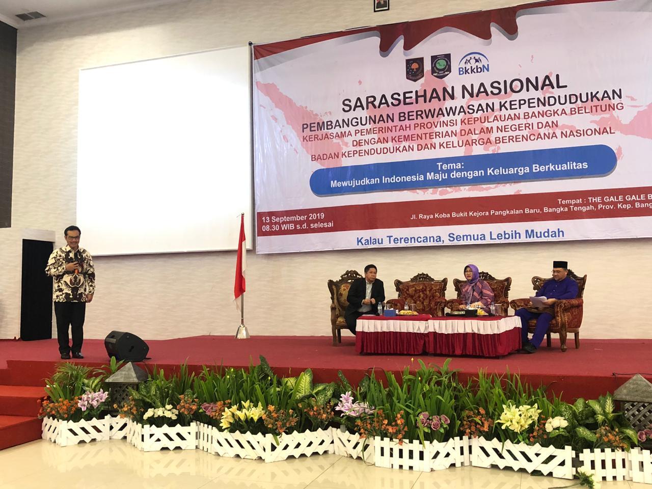 SESI I SARASEHAN NASIONAL PEMBANGUNAN BERWAWASAN KEPENDUDUKAN,  NARASUMBER BAHAS HAL BERIKUT