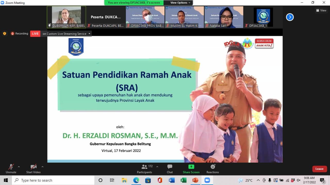 Pendidikan Ramah Anak, Gubernur Erzaldi: Peran Keluarga Penting Bagi Anak