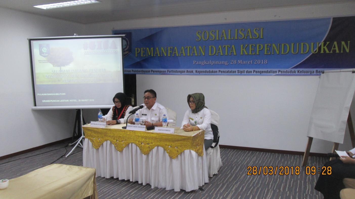 SOSIALISASI PEMANFAATAN DATA KEPENDUDUKAN PROVINSI KEPULAUAN BANGKA BELITUNG